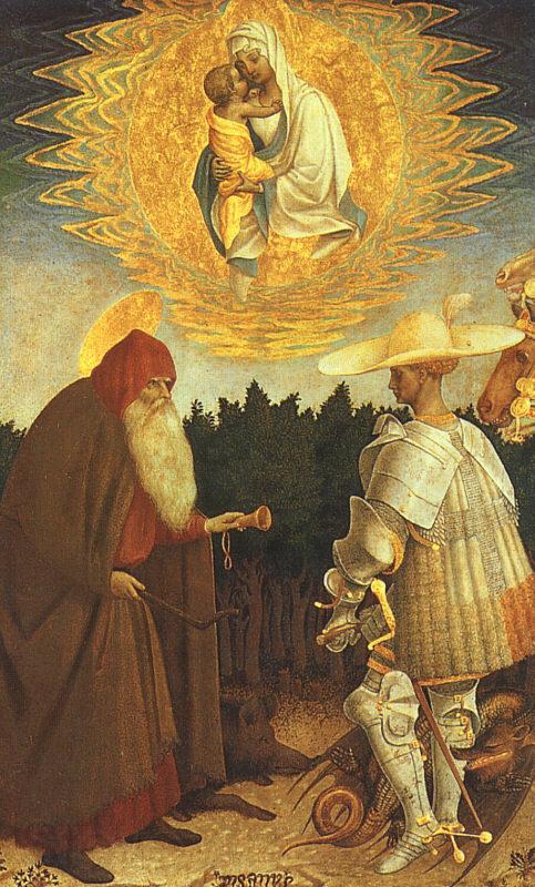 Antonio Pisanello The Virgin and the Child with Saints George and Anthony Abbot Germany oil painting art